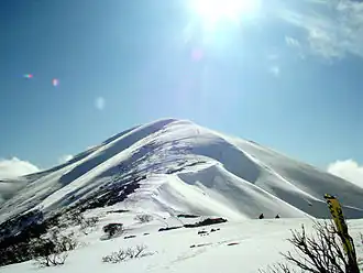 Mount Feathertop as seen from the saddle to the south in early spring