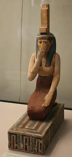 Figurine of Isis; Ptolemaic dynasty; painted wood and stucco; height: 40.5&nbsp;cm; Roemer- und Pelizaeus-Museum Hildesheim (Hildesheim, Germany)