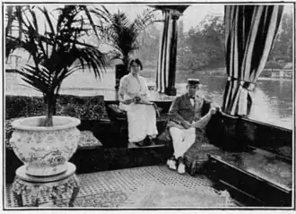 Edith and Fred Karno on the deck of the Astoria, The Bystander July 1913