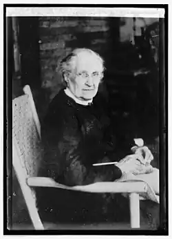 Black-and-white portrait of Charlotte Woodward Pierce