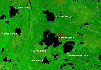 NASA image of Dore Lake on Doré Lake
