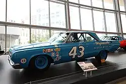 Richard Petty's 1964 Plymouth Belvedere at the NASCAR Hall of Fame in Charlotte, NC.