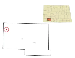 Location of New England, North Dakota