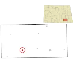 Location of Edgeley, North Dakota