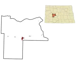 Location of Beulah, North Dakota