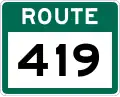 Route 419 marker