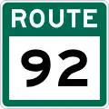 Route 92 marker