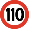 Speed limit of 110&nbsp;km/h