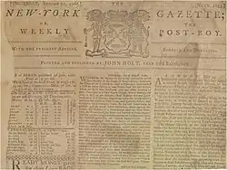New York Gazette or The Weekly Post-Boy Aug 21 1766