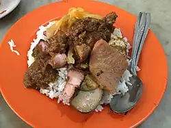 Nasi Campur, commonly consumed by the Chinese community in the Riau Islands