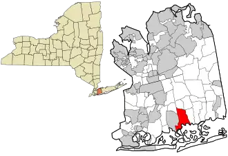 Location in Nassau County and the state of New York.