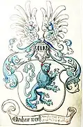 Coat of arms of the burgrave Eberhard Wais von Fauerbach in the land register of the Naumburg monastery