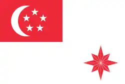 Eight-pointed red star in the Naval Ensign of Singapore.