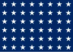 Naval jack of the United States of America, (former, 1912–1959) , (in bar)