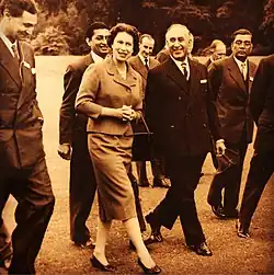The Queen with Nazir Ahmed, chairman of the Pakistan Atomic Energy Commission