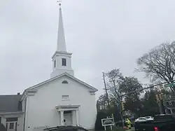Middletown was settled as a place of refuge for Baptists from Long Island and New England.[60] Pictured is the New Monmouth Baptist Church, established in 1855.[61]