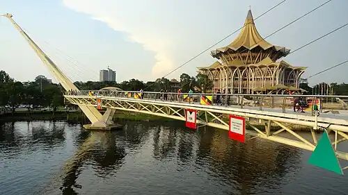 The New Sarawak State Legislative Assembly Building was seen visible from the Darul Hana Bridge