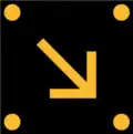 Lane Closure Ahead - Traffic merge right (Used on motorways where variable lane control is used.)