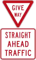 Straight ahead traffic give way