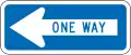 New Zealand and Fiji one way road sign