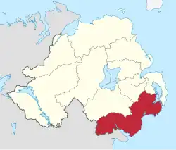 Newry, Mourne and Down shown within Northern Ireland