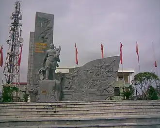 The Đan Phượng women monument in the center of Phùng township.