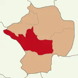 Map showing Bor District in Niğde Province