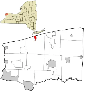 Location in Niagara County and the state of New York.