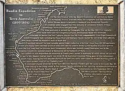 Nicolas Baudin's bust plaque in Busselton in 2022