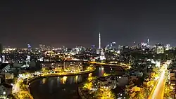 Thị Nghè Channel near cầu Bông at night in 2014