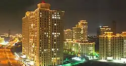 Hiranandani Estate located in Patlipada at night