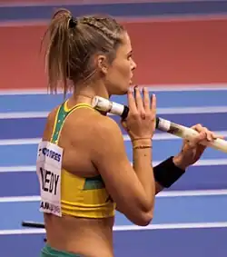 Nina Kennedy, Australia's first Olympic gold medalist in women's pole vault.