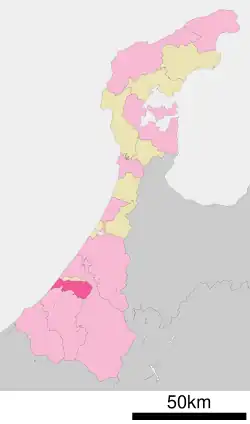Location of Nomi in Ishikawa Prefecture