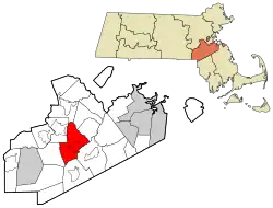 Location in Norfolk County in Massachusetts