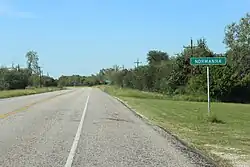 Southbound on U.S. Route 181 entering Normanna, August 2015