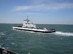 A ferry on the Hatteras – Ocracoke ferry route, which the MST utilizes.