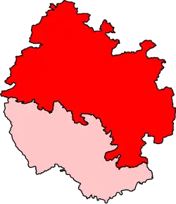 Map showing the location of the North Herefordshire constituency in Herefordshire under the boundaries created by the 2023 boundary review and first used at the 2024 general election.
