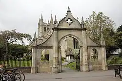 North gateway to churchyard of St Nicholas' Church adjoining Bartholomew Street