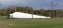 Turbine blade lying on ground