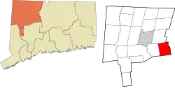 Burlington's location within the Northwest Hills Planning Region and the state of Connecticut