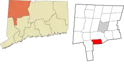 Morris' location within the Northwest Hills Planning Region and the state of Connecticut