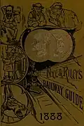 Cover, Nye and Riley's Railway Guide (1888), written by Nye and James Whitcomb Riley