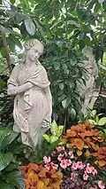 Nymph statues in the conservatory