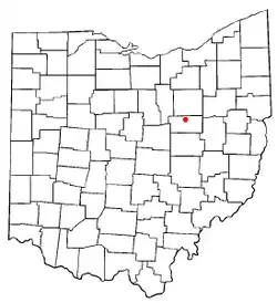 Location of Holmesville, Ohio