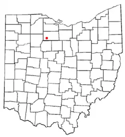Location of New Riegel, Ohio