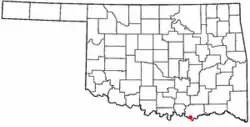 Location of Hendrix, Oklahoma