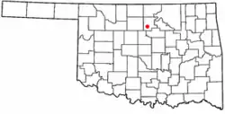 Location within Noble County and Oklahoma