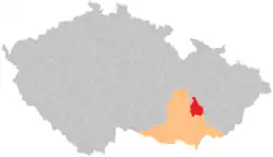 Location in the South Moravian Region within the Czech Republic