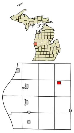 Location of Walkerville, Michigan