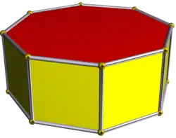 An octagonal prism contains two octagonal faces.